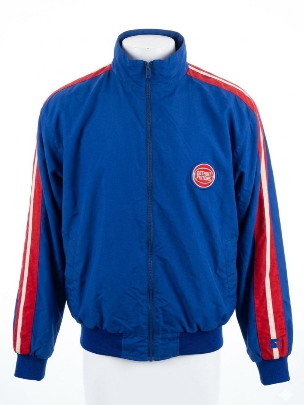 Vintage 90s Starter Detroit Pistons Track Jacket Blue Red Large